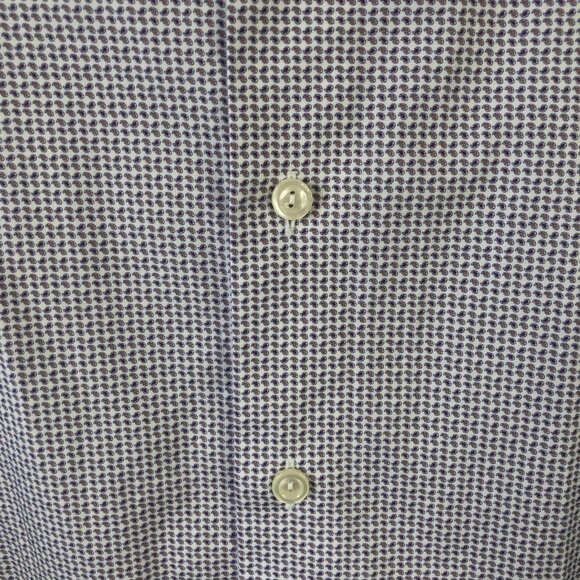 Eton Dress Shirt Mens 17.5 44 Purple White Micro Paisley Contemporary Cotton - Picture 13 of 16